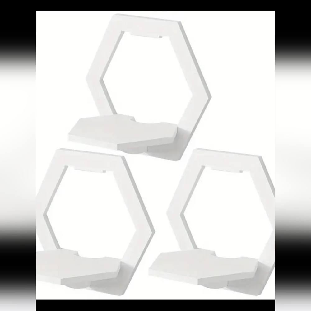 Set of 3 hexagon shelves